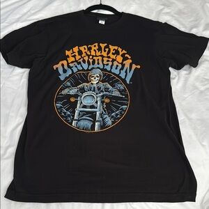 Harley-Davidson Black and Orange Short Sleeve Tee